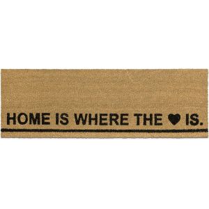 Paillasson Long 120x40 Cm Fibres De Coco Tapis De Sol Home Is Where The Heart Is Int&eacute;rieur Ext&eacute;rieur Dessous Antid&eacute;rapant,Nature - Neuf