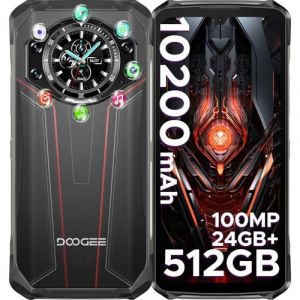 DOOGEE S119 Téléphone Portable Incassable,8Go+512Go Noir Rouge - Neuf
