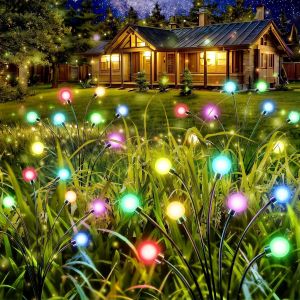 Kal-Firefly Lot De 2 Lampes Solaires 16 Led, Lucioles, Lampes Solaires De Jardin, Étanches Ip65, Lumières De Jardin Oscillantes, Décoratives Pour Allée, Cour, Jardin, Patio - Neuf