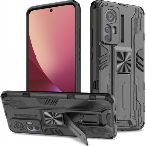 Fghbb-Coque Pour Xiaomi 12 / Xiaomi 12x / Xiaomi 12s, Outdoor Antichoc De Qualité Militaire Coque Avec Béquille Anti Rayure, Compatible Support De Voiture Magnétique, Noir - Neuf