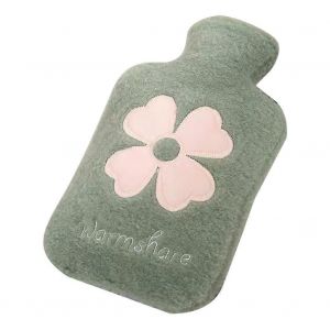 1000 ml Sac D'eau Chaude Mignon Sac &Agrave; Main Main Fleur Bouillotte Sac D'eau Portable Chauffant Vert - Neuf