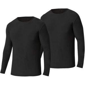 Jexnovashop-Lot De 2 Hauts Thermiques Homme Hiver Maillot De Corps Polaire &Agrave; Manches Longues Et Col Rond Sous-V&ecirc;tement Chaud Ultra Doux Pour Ski Running Cyclisme - Neuf