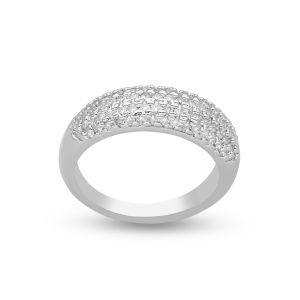 Anneau Argent&eacute; Serti - Neuf