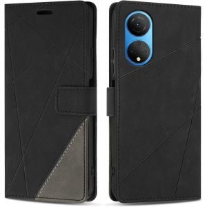 Mdy-Etui Coque Pour Honor X7, Protection Housse En Cuir Pu Portefeuille Livre Pour Honor X7, Emplacements Cartes, Fonction Support, Noir - Neuf