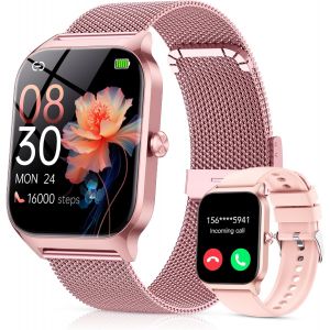MEVRONISSHOP-Montre Connect&eacute;e Femme avec Appel Bluetooth, 1.85"" HD Fitness Tracker Smart Watch, 120+ Modes Sportifs, Sport Smartwatch avec Podometre Moniteur de Sommeil Fr&eacute;quence Cardiaque SpO2 pour - Neuf