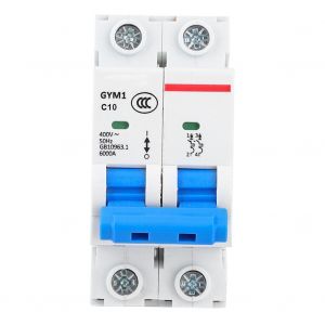 Disjoncteur miniature GYM1 2P, petit interrupteur pneumatique, protection de circuit 400 VCA 50/60 Hz (10 A) - Neuf