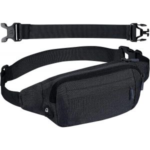 KALANKA-Sac Banane Femme & Homme, Ceinture Running, Sac Banane pour L'extérieur, Fanny Pack Réglable, Sachet à La Taille Ceinture, pour Course a Pied, Sport, Jogging, Footing (Noir) - Neuf