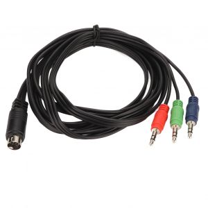 Cable mini DIN vers 3 DC 3,5 mm, adaptateur audio 9 broches Plug and Play pour haut-parleur, amplificateur, instrument de musique - Neuf
