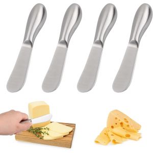 Oayew-4 Pi&egrave;ces Couteau &Agrave; Beurre Acier Inoxydable, &Eacute;pandeur De Fromage, Couteau &Agrave; Tartiner Inox, Tartineur &Agrave; Beurre, &Eacute;pandeur De Beurre Pour Confitures, Gel&eacute;e, Fromage, L&eacute;gumes, Fruits - Neuf