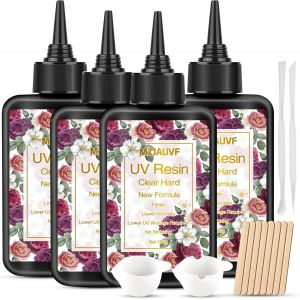 Jexnovashop-400g R&eacute;sine Uv, Resine Uv Transparente, Resine Uv Pour Bijoux, Resine Epoxy Uv, R&eacute;sine &Eacute;poxy Cristal Clair, Forte Uv Resine S&eacute;chage Rapide Pour Loisirs Cr&eacute;atifs, Fabrication De Bijoux - Neuf