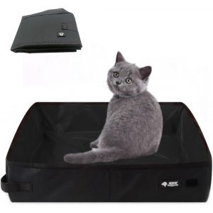 Shiliu-Bac À Litière De Voyage Pour Chat, Litière Portable Pliable Pour Chat, 50 * 40cm Xl, Imperméable, Nettoyer Et Doux, Convient[ - Neuf