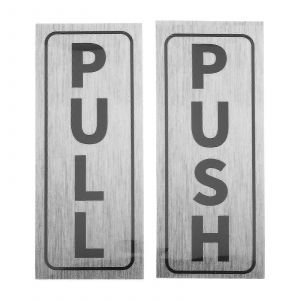 Porte coulissante autocollant pousser tirer signe pour l'utilisation au bureau 12.00X5.00X0.30CM Étiquettes transparentes 2Pcs - Neuf