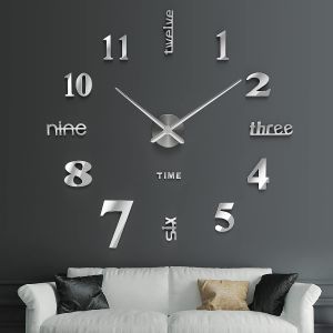 Horloge murale silencieuse et sans tic-tac Horloge murale design moderne pour chambre cuisine salle de bain bureau h&ocirc;tel - Neuf