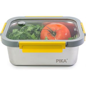 LETNERNY-Boite Alimentaire 1780Ml En Inox Et Couvercle En Verre Trempé ¿ Hermétique Et Légère ¿ Compatible Micro-Ondes, Four, Congélateur ¿ Metalshock - Neuf