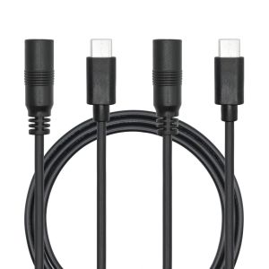 Thef-Câble D'alimentation Dc 5,5 Mm X 2,1 Mm Vers Usb C 1 M/3ft, Dc 5521 Femelle Vers Usb Type C Mâle 5 V 3 A Câble De Charge Câble D'extension Pour Lampe De Bureau Led, Petit Ventilateur, Etc - Neuf