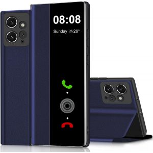 KALANKA-&Eacute;tui de protection pour Xiaomi Redmi Note 12 4G - Clear View - Avec support - Pliable - &Eacute;cran tactile - Extra fin - En cuir - Pour Redmi Note 12 4G - Clear View - Neuf