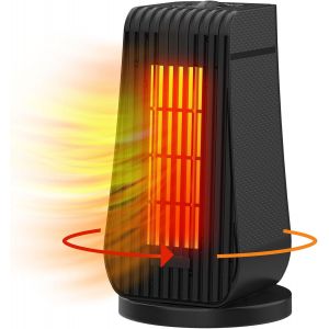 JGD-Radiateur Soufflant Portatif 1200W 3s Chauffage Rapide PTC Mini Radiateurs 3 Modes de Chauffage Ventilateur R&eacute;glable Protection contre la Surchauffe Chauffage &Eacute;lectriques (Noir) - Neuf