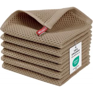Eryi-Lot De 6 Torchons De Cuisine 100 % Coton - 30 X 30 Cm - Doux Et Absorbants - Épais - De Qualité Supérieure - Marron - Neuf