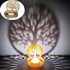 KALANKA-Marrakech Bougeoir arbre de vie 8 cm doré en métal comme décoration de mariage ou décoration de table Dentro - Neuf