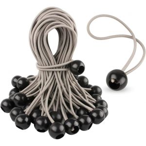 Checarzhn--No1-Lot De 50 Tendeurs Élastiques Avec Boules De 23 Cm Pour Bâche, Tentes, Bâches De Camping Et Articles Ménagers - Neuf