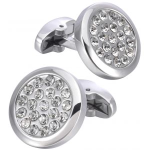 Boutons De Manchette Argent¿¿S En Cristal Transparent, Parfaits Pour Les Mariages, Les Tenues Professionnelles Et Les C¿¿R¿¿Monies. Accessoires ¿¿L¿¿Gants En Pierres Pr¿¿Cieuses. - Neuf