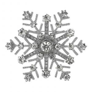 Broche Flocon De Neige En Strass - Broche Vintage Hivernale En Cristal Pour Femme, Accessoire De F&ecirc;tes, Design &Eacute;l&eacute;gant - Neuf