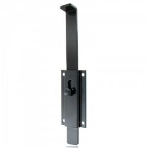 Targette plate en aluminium - portail et portillon - noir - 220 mm BURGAUD - Neuf