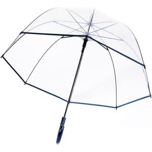 ERSHI-Parapluie à Bulles Transparent Poignée courbée Robuste Plastique Transparent Dôme 8 côtes Ouverture Automatique[2045] - Neuf