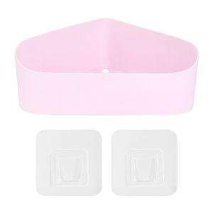 Hjlian Etagere De Rangement D'angle Murale En Plastique Sans Percage Pour Salle De Bain (Rose) - Neuf