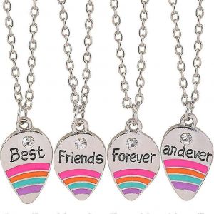 4pcs Meilleur Ami Pour Toujours Ami Collier Amiti&eacute; Collier Bijoux Cadeau Pour 4 Filles - Neuf