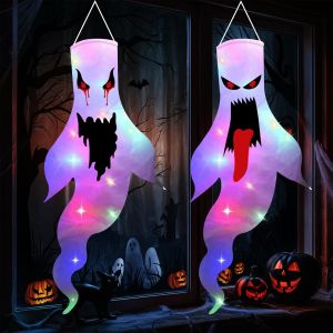 Mevronisshop-Lot De 2 Sacs &Agrave; Air Fant&ocirc;me D'halloween Avec Lumi&egrave;re Led, Fant&ocirc;me D'halloween, Manches &Agrave; Vent, 120 Cm, D&eacute;coration Pour Terrasse, Int&eacute;rieur Et Ext&eacute;rieur, Jardin, F&ecirc;te &Agrave; Th&egrave;me - Neuf