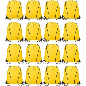 Acdsgd-16 Sacs &Agrave; Cordon Sac &Agrave; Dos &Agrave; Cordon En Vrac &Agrave; Cordon En Polyester Sac &Agrave; Cordon De Sport Sport Sport Sport Sport Pour F&ecirc;te De Gym, Jaune - Neuf