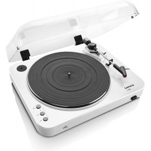VornixorSarlshop-L-85 Tourne-Disque entra&icirc;n&eacute; par Courroie Blanc - Platines (Tourne-Disque entra&icirc;n&eacute; par Courroie, Semi-Automatique, Blanc, 33,45 TR/Min, MP3) - Neuf