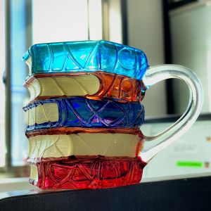 Tasse &Agrave; Caf&eacute; En Verre 3d Peinte &Agrave; La Main - Design Empilable De Livres D&eacute;tachable, Couleurs Vives, Tasse Isolante R&eacute;utilisable Pour Caf&eacute; & Th&eacute;, Lavage &Agrave; La Main Uniquement, Cadeau Pour - Neuf