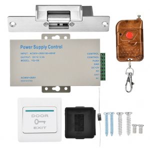 Kit de systeme de controle d'acces de porte sans gache electrique ni bouton de sortie a telecommande - Neuf