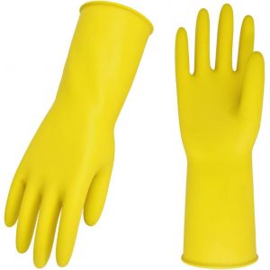 10 Paires De Gants De Ménage Réutilisables, Gants De Vaisselle En Caoutchouc, Extra Épais, Manches Longues, Nettoyage De Cuisine, Travail, Peinture, Jardinage, Soins Des Animaux (Taille M, Jaune) - Neuf