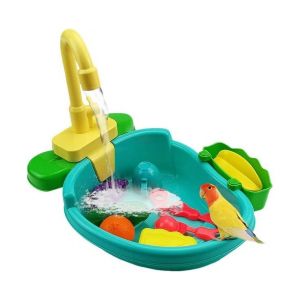 Ensemble bain d'oiseaux et &eacute;vier de jeu - jouet de bain amusant pour les oiseaux et les enfants, comprend des accessoires r&eacute;alistes pour un jeu imaginatif et des soins aux animaux de compagnie - Neuf