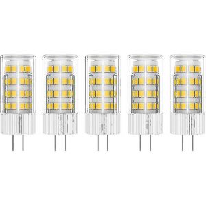 5 Ampoules Led G4 5 W, 51 Led Smd 2835, Blanc Chaud 3000 K, 500 Lm, &Eacute;quivalent &Agrave; Une Ampoule Halog&egrave;ne 50 W, Ac/Dc 12 V [Classe &Eacute;nerg&eacute;tique A+] - Neuf