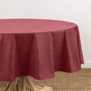 Sjzg-Home Fashions Nappe En Vinyle R&eacute;sistante &Agrave; L'eau Et Aux Taches Avec Revers En Flanelle, Inspir&eacute;e Du Lin, 152,4 X 213,4 Cm, Ovale, Brique - Neuf