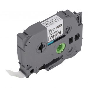 Ruban &Eacute;tiqueteuse 12mm Largeur 8m Longueur Noir Sur Blanc Imperm&eacute;able Couvrant Ruban Adh&eacute;sif Forte &Eacute;tiquette Pour Tzc231 Pe Sac De 1 - Neuf