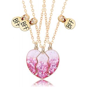 Collier D'amitié Pour 3, 3 Pièces Collier Bff Femmes Collier Amitié Pour 3 Collier Amitié Bff Collier D'amitié Pour 3 Filles Cadeaux De Bijoux Pour Filles - Neuf