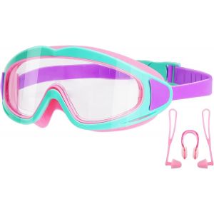 Masque De Natation Enfants,Lunettes De Natation,Lunettes De Plongée Pour Enfants,Masque De Plongée Avec Bouchons D'oreille Et Pince-Nez Inclus,Pour Enfants De 4 À 12 Ans.[A158] - Neuf