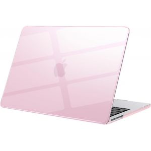 Coque Compatible avec MacBook Air 13 Pouces M4 A3240 M3 A3113 M2 A2681, Sortie en 2025 2024 2022, Etui de Protection pour Mac Book Air 13,6"", Transparent Rose - Neuf