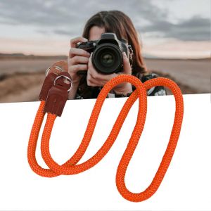 Courroie En Cuir Et Nylon Pour Appareils Photo Reflex Numériques,Orange - Neuf