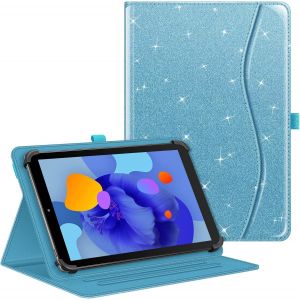 Coque Universelle Pour Tablette 10 Pouces (9""-10.5""/10.9""/11""), Housse Multipositions Pour Tablette Teclast, Blackview, Yestel, Yotopt, Meberry, Oscal Etc, Bleu Ciel Pailleté[Coq9120111] - Neuf
