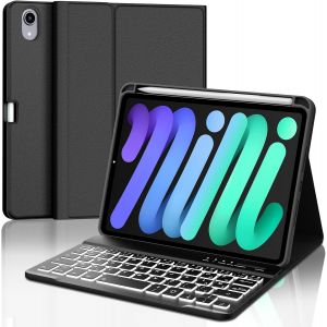 Coque Clavier Pour Ipad Mini 7 (A17 Pro) 8.3"" - Azerty Clavier Rétro-Éclairé Détachable Pour Ipad Mini 7 A17 Pro 8.3"", Noir - Neuf