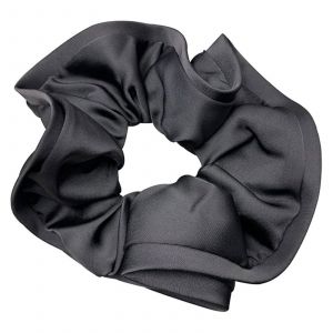 Chouchou Classique Pour Cheveux En Soie Unie Minimaliste Anthracite - Neuf