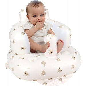 Si&egrave;ge Gonflable Pour B&eacute;b&eacute; De 3 Mois Et Plus - Chaise Pour S'asseoir Et Nourrissons Avec Pompe &Agrave; Air Int&eacute;gr&eacute;e - Ours - Neuf