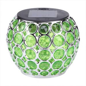 Lanterne solaire r&eacute;tro creuse en mosa&iuml;que, boule lumineuse pour jardin et ext&eacute;rieur - Neuf