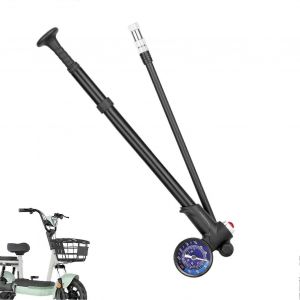 Pompe A Air Avec Manometre, Velos Domestiques, Gonfleur De Pneus, Pompe A Pied Portable - Neuf